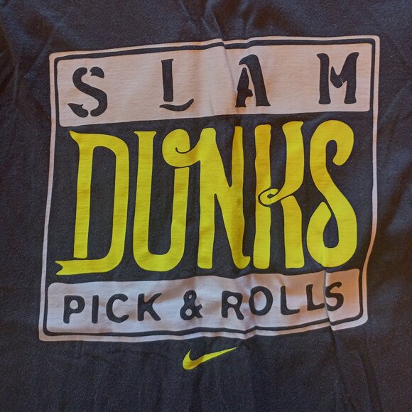 Nike T Shirt Slam Dunk Jordan EUC Adult Small Black Volt - Picture 1 of 2